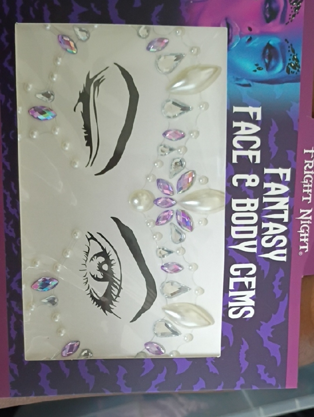 Fantasy Face & Body Gems - White with Purple Accents